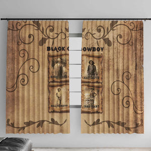 Black Cowboy Window Curtain African American Black History Western Grunge - African Pride