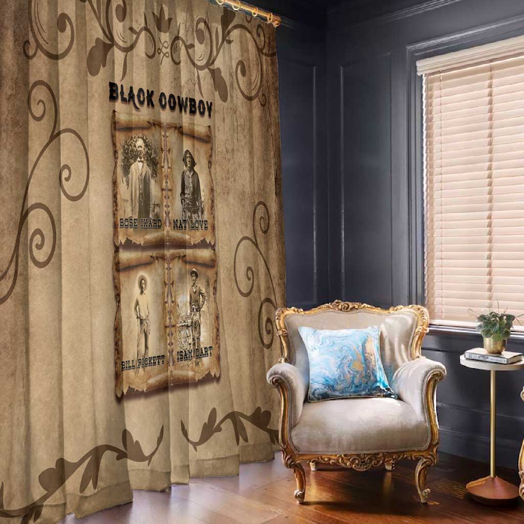 Black Cowboy Window Curtain African American Black History Western Grunge - African Pride