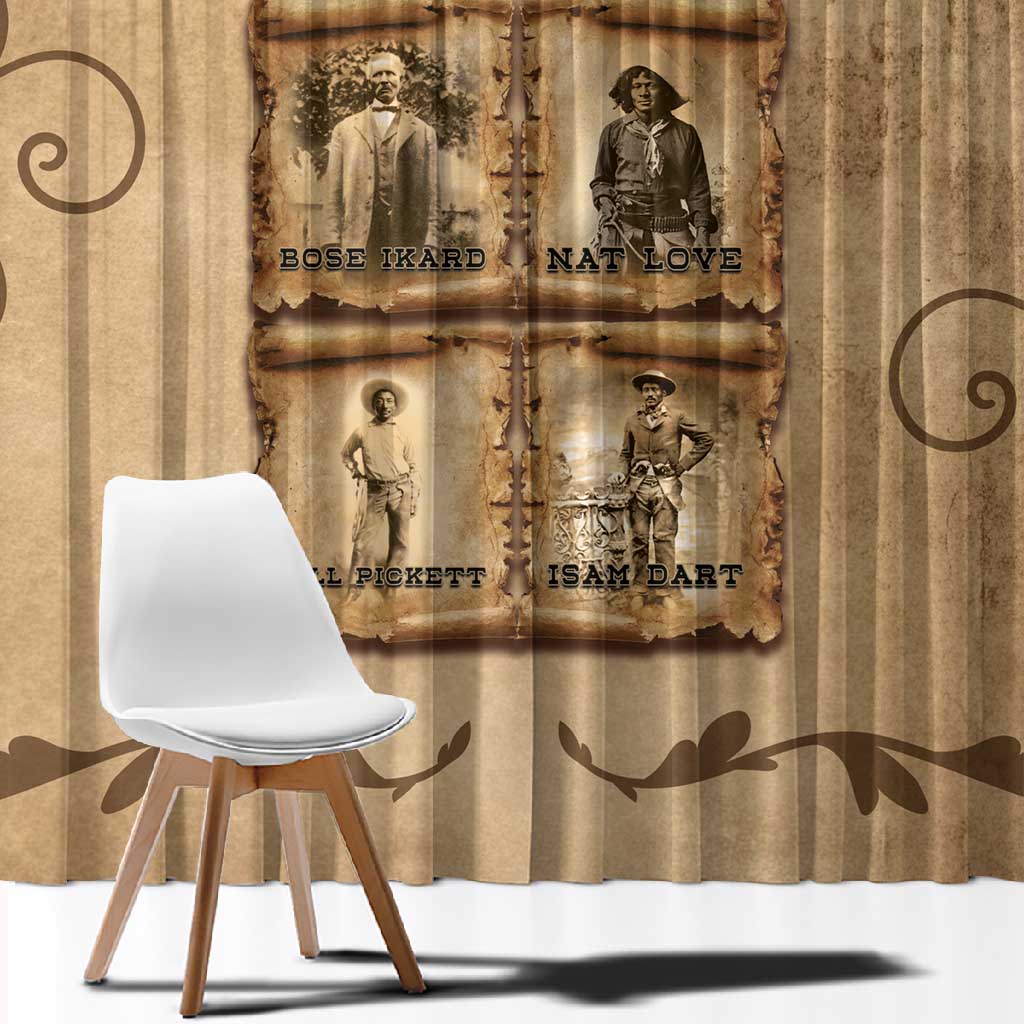 Black Cowboy Window Curtain African American Black History Western Grunge - African Pride