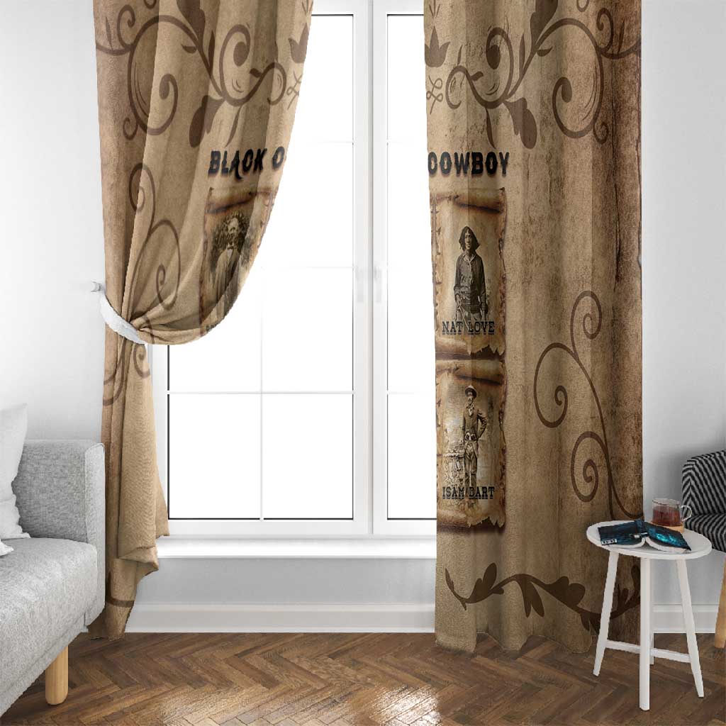 Black Cowboy Window Curtain African American Black History Western Grunge - African Pride
