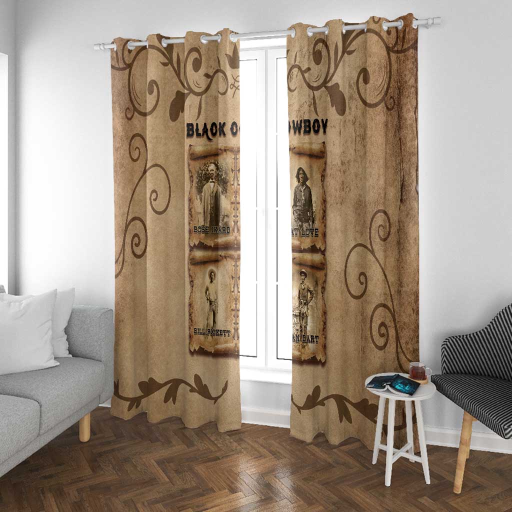Black Cowboy Window Curtain African American Black History Western Grunge - African Pride