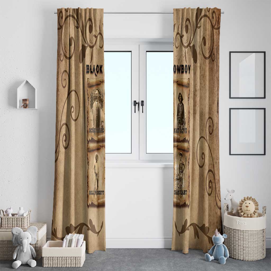 Black Cowboy Window Curtain African American Black History Western Grunge - African Pride