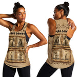 Black Cowboy Women Racerback Tank African American Black History Western Grunge - African Pride
