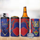 Custom Afro-Haitians Football 4 in 1 Can Cooler Tumbler Haitian Palm Tree Unique Style
