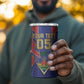 Custom Afro-Haitians Football 4 in 1 Can Cooler Tumbler Haitian Palm Tree Unique Style
