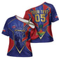 Custom Afro-Haitians Football Cross Shoulder Shirt Haitian Palm Tree Unique Style