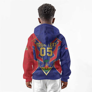 Custom Afro-Haitians Football Kid Hoodie Haitian Palm Tree Unique Style