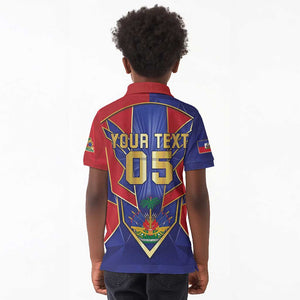 Custom Afro-Haitians Football Kid Polo Shirt Haitian Palm Tree Unique Style