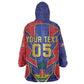 Custom Afro-Haitians Football Kid Wearable Blanket Hoodie Haitian Palm Tree Unique Style