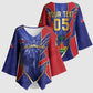 Custom Afro-Haitians Football Kimono Sleeve Blouse Haitian Palm Tree Unique Style