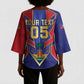 Custom Afro-Haitians Football Kimono Sleeve Blouse Haitian Palm Tree Unique Style
