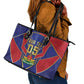 Custom Afro-Haitians Football Leather Tote Bag Haitian Palm Tree Unique Style