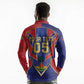 Custom Afro-Haitians Football Long Sleeve Polo Shirt Haitian Palm Tree Unique Style