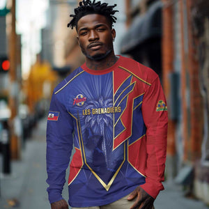 Custom Afro-Haitians Football Long Sleeve Shirt Haitian Palm Tree Unique Style