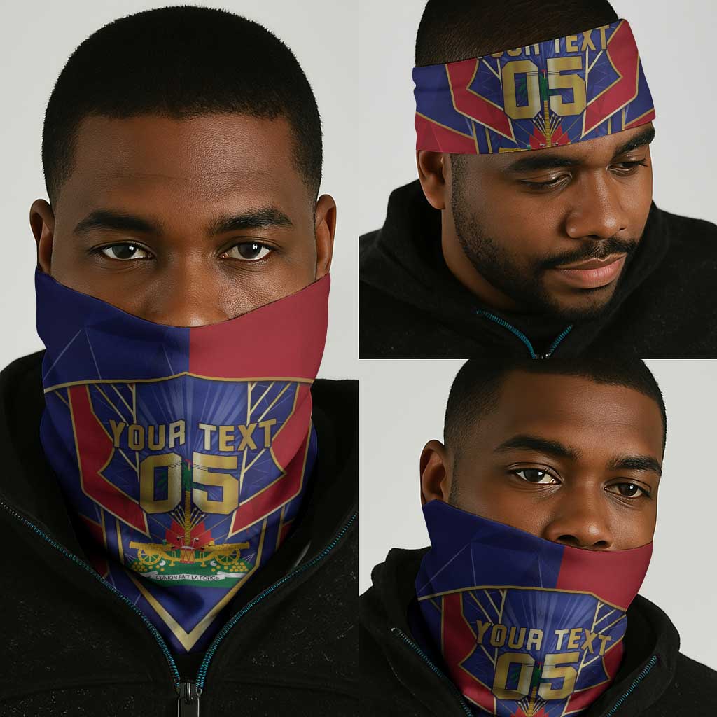 Custom Afro-Haitians Football Neck Gaiter Haitian Palm Tree Unique Style
