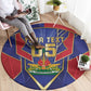 Custom Afro-Haitians Football Round Carpet Haitian Palm Tree Unique Style