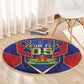 Custom Afro-Haitians Football Round Carpet Haitian Palm Tree Unique Style