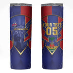 Custom Afro-Haitians Football Skinny Tumbler Haitian Palm Tree Unique Style