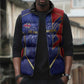 Custom Afro-Haitians Football Sleeveless Puffer Jacket Haitian Palm Tree Unique Style