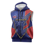 Custom Afro-Haitians Football Sleeveless Zip Hoodie Haitian Palm Tree Unique Style