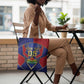 Custom Afro-Haitians Football Tote Bag Haitian Palm Tree Unique Style