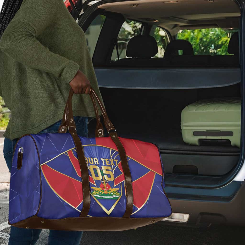 Custom Afro-Haitians Football Travel Bag Haitian Palm Tree Unique Style