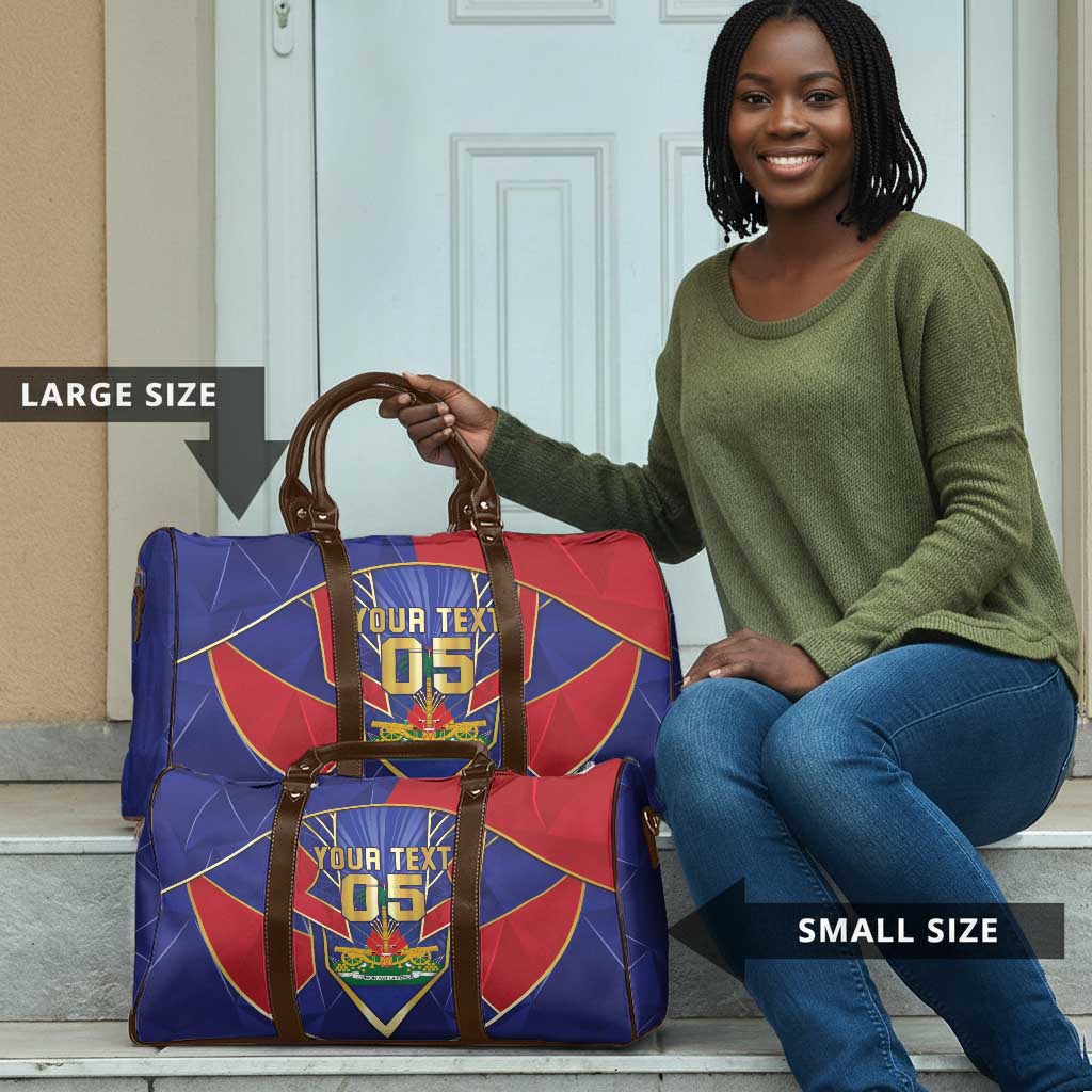 Custom Afro-Haitians Football Travel Bag Haitian Palm Tree Unique Style