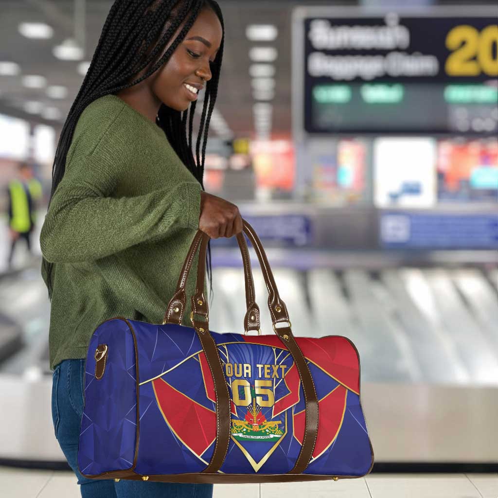 Custom Afro-Haitians Football Travel Bag Haitian Palm Tree Unique Style