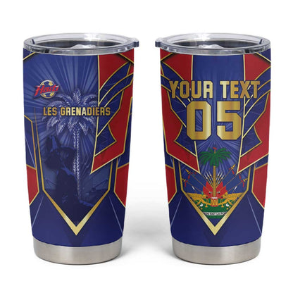 Custom Afro-Haitians Football Tumbler Cup Haitian Palm Tree Unique Style