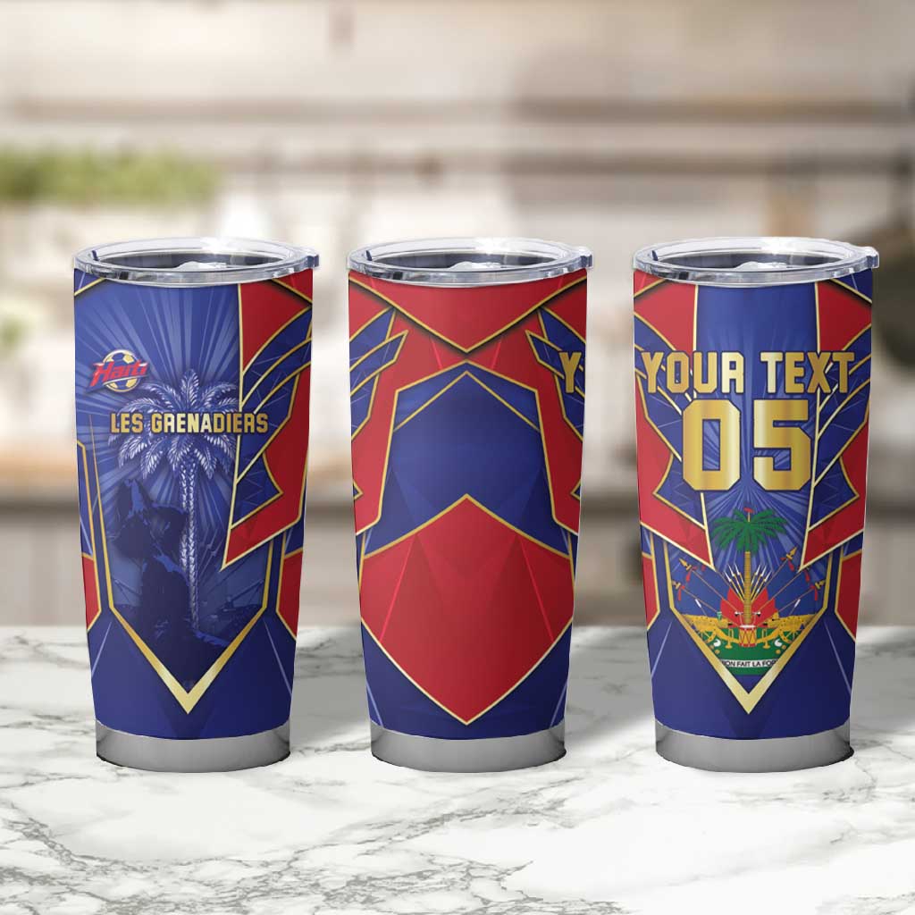 Custom Afro-Haitians Football Tumbler Cup Haitian Palm Tree Unique Style