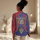 Custom Afro-Haitians Football Women Casual Shirt Haitian Palm Tree Unique Style