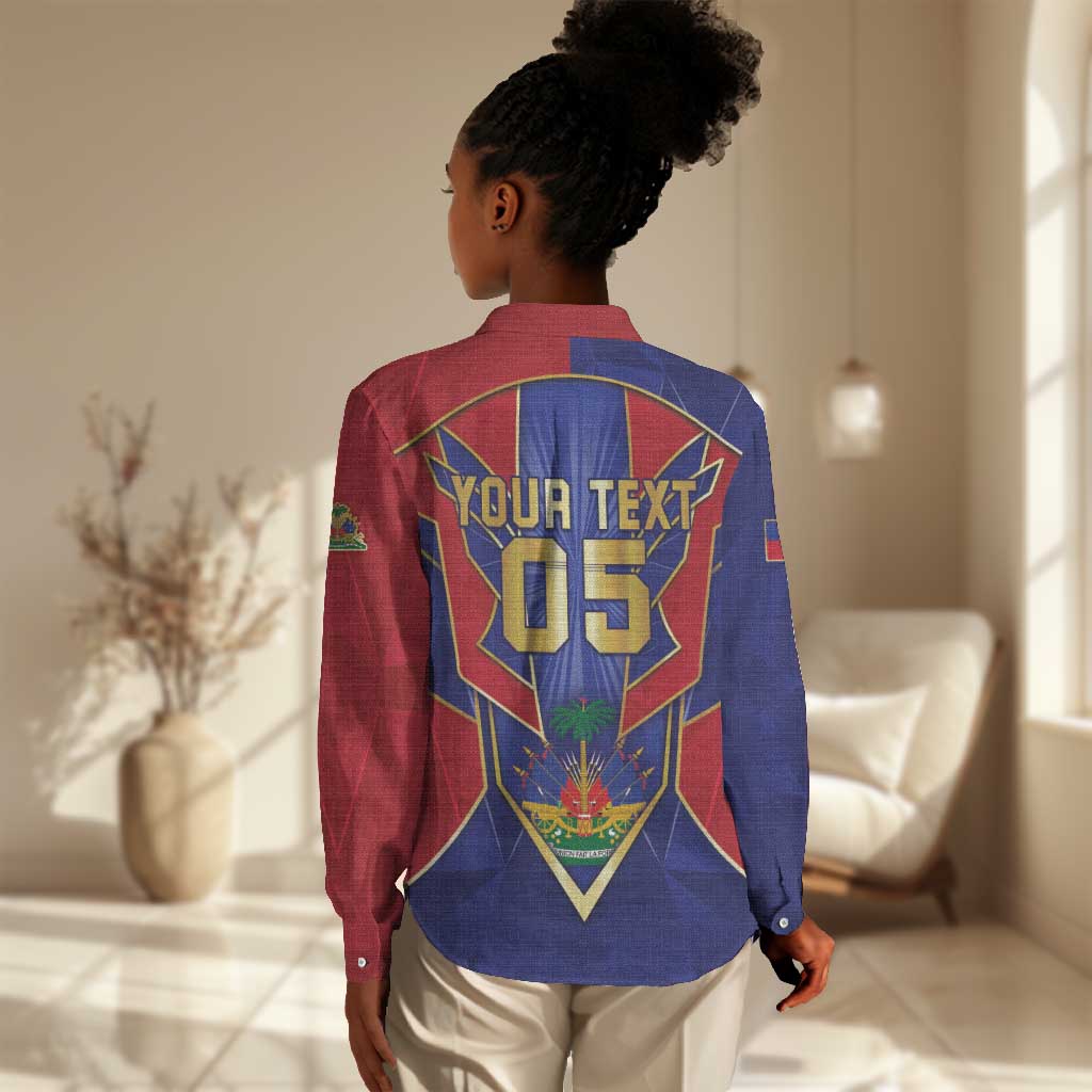 Custom Afro-Haitians Football Women Casual Shirt Haitian Palm Tree Unique Style