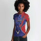 Custom Afro-Haitians Football Women Polo Shirt Haitian Palm Tree Unique Style