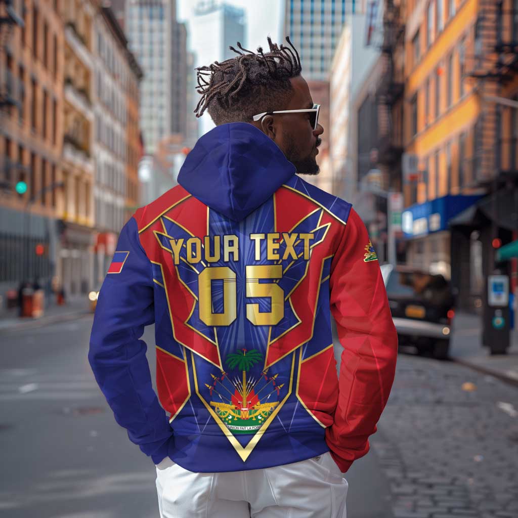 Custom Afro-Haitians Football Zip Hoodie Haitian Palm Tree Unique Style
