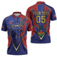Custom Afro-Haitians Football Zipper Polo Shirt Haitian Palm Tree Unique Style