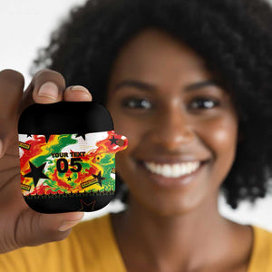 Custom Ghana Football AirPods Case African Pride Flag Colors Flame
