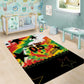 Custom Ghana Football Area Rug African Pride Flag Colors Flame
