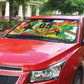 Custom Ghana Football Auto Sun Shade African Pride Flag Colors Flame