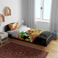 Custom Ghana Football Bedding Set African Pride Flag Colors Flame