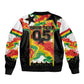 Custom Ghana Football Bomber Jacket African Pride Flag Colors Flame