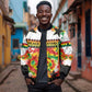 Custom Ghana Football Bomber Jacket African Pride Flag Colors Flame