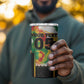Custom Ghana Football 4 in 1 Can Cooler Tumbler African Pride Flag Colors Flame