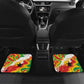 Custom Ghana Football Car Mats African Pride Flag Colors Flame