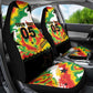 Custom Ghana Football Car Seat Cover African Pride Flag Colors Flame