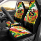 Custom Ghana Football Car Seat Cover African Pride Flag Colors Flame