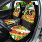 Custom Ghana Football Car Seat Cover African Pride Flag Colors Flame