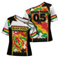 Custom Ghana Football Cross Shoulder Shirt African Pride Flag Colors Flame