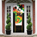 Custom Ghana Football Door Cover African Pride Flag Colors Flame