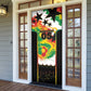 Custom Ghana Football Door Cover African Pride Flag Colors Flame
