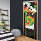 Custom Ghana Football Door Cover African Pride Flag Colors Flame